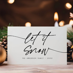 Cartes Pour Fêtes Annuelles Laisser la neige minimaliste Simple Script
