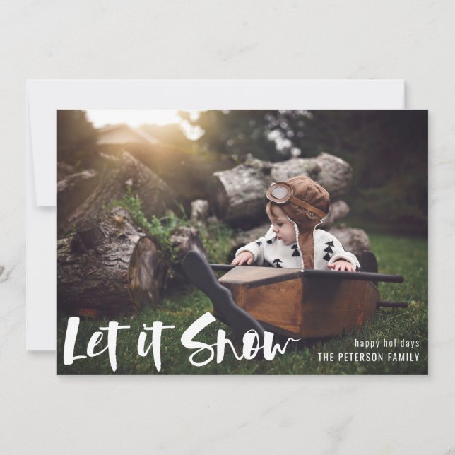 Cartes Pour Fêtes Annuelles Laisser neiger hiver photo (Devant)
