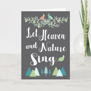 Cartes Pour Fêtes Annuelles Laissez le ciel et la nature chanter Noël chrétien