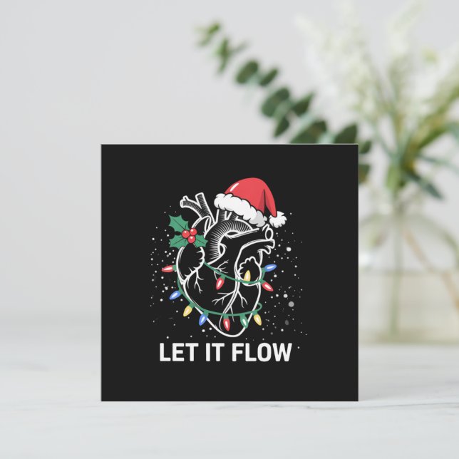 Cartes Pour Fêtes Annuelles Laissez-le couler Anatomie Coeur Cardiaque Infirmi (Debout devant)