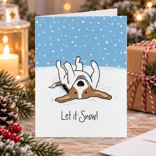 Cartes Pour Fêtes Annuelles Laissez-le Neiger Beagle Chien d'hiver mignon No