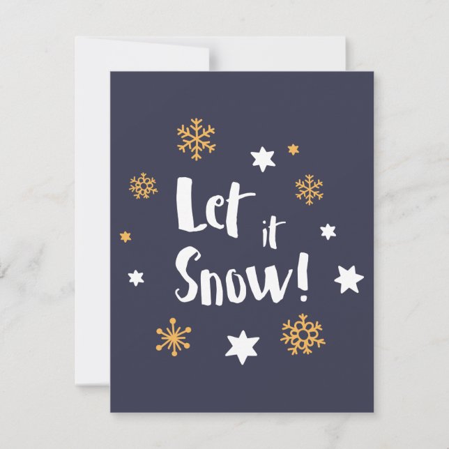 Cartes Pour Fêtes Annuelles "Laissez-le neiger !"  Bleu de Noël de (Devant)
