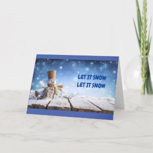 CARTES POUR FÊTES ANNUELLES *LAISSEZ-LE NEIGER* CE QUE NOËL VOUS SOUHAITE