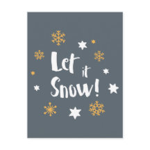 "Laissez-le neiger !" Gris moderne de Noël de