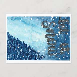 Cartes Pour Fêtes Annuelles Laissez lui neiger peinture originale d'aquarelle