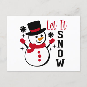 Cartes Pour Fêtes Annuelles Laissez Neiger Bonhomme de Neige
