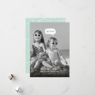 Cartes Pour Fêtes Annuelles Laissez tomber la neige Photo de plage tropicale f