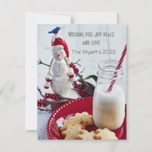 Cartes Pour Fêtes Annuelles Lait et biscuits pour le Père Noël