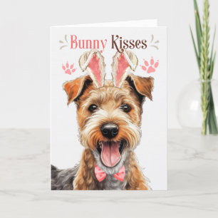 Cartes Pour Fêtes Annuelles Lakeland Terrier Chien Bunny Oreilles pour Pâques