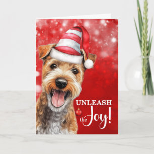 Cartes Pour Fêtes Annuelles Lakeland Terrier Chien Libérez la Joie Noël