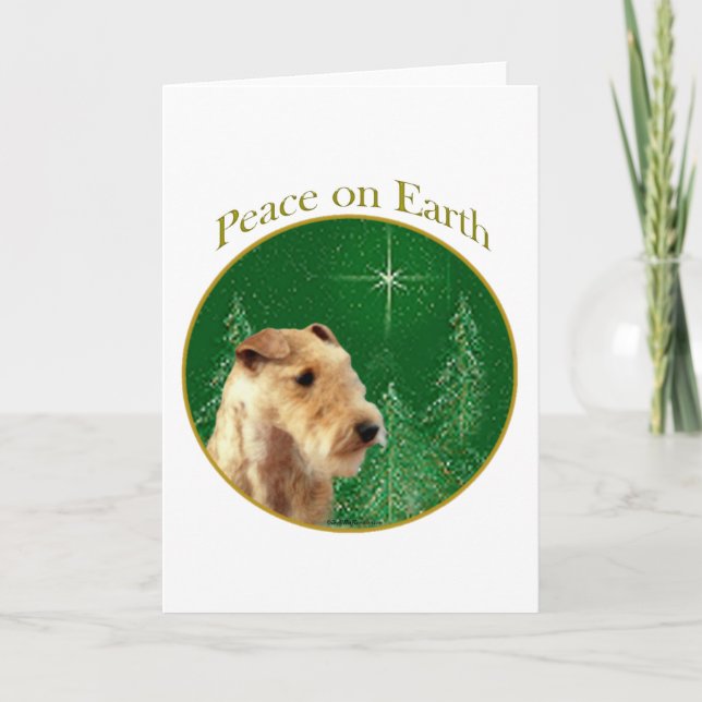 Cartes Pour Fêtes Annuelles Lakeland Terrier Paix (Devant)