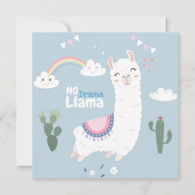 Cartes Pour Fêtes Annuelles Lama (Devant)