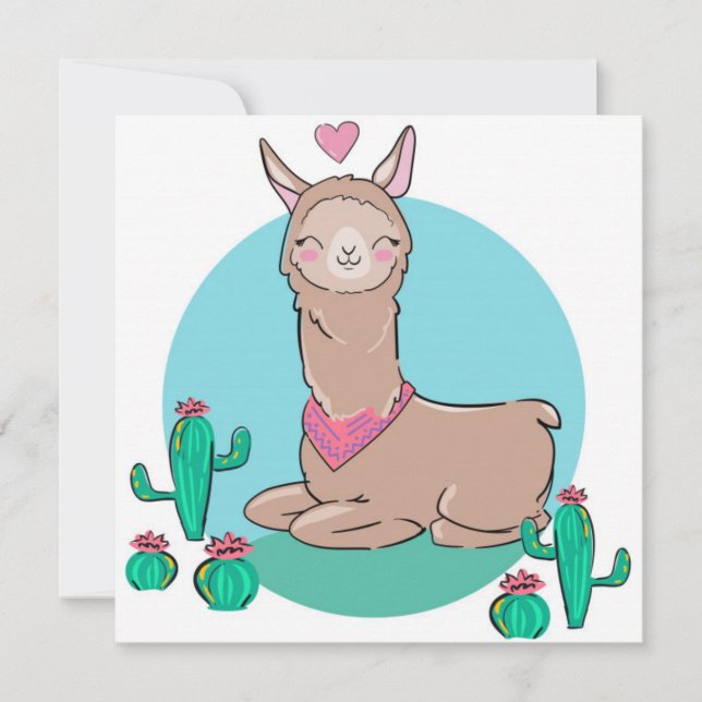 Cartes Pour Fêtes Annuelles Lama (Devant)