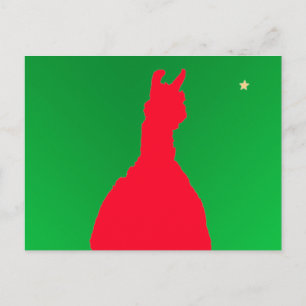 Cartes Pour Fêtes Annuelles Lama de Noël : Lama en vert rouge de W - étoile