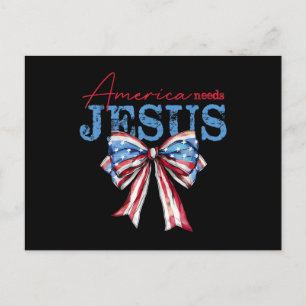 Cartes Pour Fêtes Annuelles L'Amérique a besoin de Jésus drapeau chrétien USA