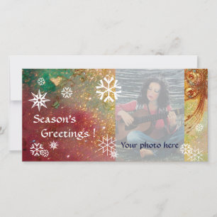 Cartes Pour Fêtes Annuelles LAMES DE NEIGE, jaune, rouge, marron, vert, blanc