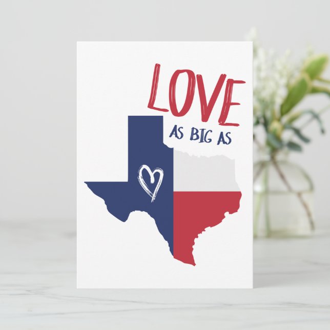 Cartes Pour Fêtes Annuelles L'Amour Aussi Grand Que Le Texas (Debout devant)