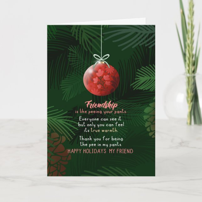 Cartes Pour Fêtes Annuelles L'amour c'est comme faire pipi ton pantalon Valent (Devant)