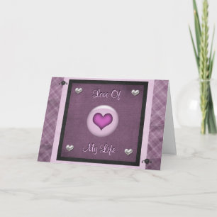 Cartes Pour Fêtes Annuelles L'Amour De Ma Vie Les Valentines Jour Coeurs Viole