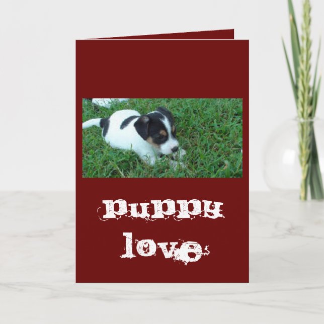 Cartes Pour Fêtes Annuelles L'amour des chiots (Devant)