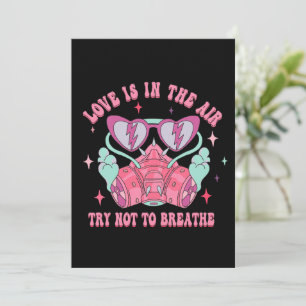 Cartes Pour Fêtes Annuelles L'Amour Est Dans L'Air Essayer De Ne Pas Respirer 
