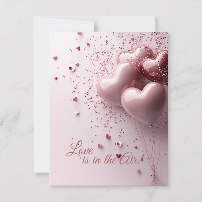 Cartes Pour Fêtes Annuelles L'amour est dans l'air - Heart Balloon Saint-Valen (Devant)
