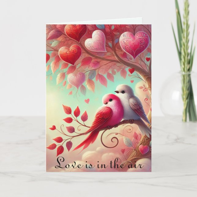 Cartes Pour Fêtes Annuelles L'amour est dans l'air Sweet Birds (Devant)