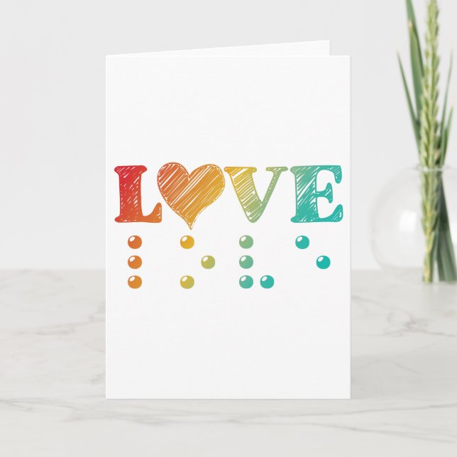 Cartes Pour Fêtes Annuelles L'amour est le braille aveugle (Devant)