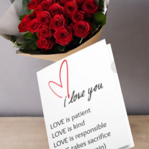 Cartes Pour Fêtes Annuelles L'amour est le patient Valentine's Day Citation Ca