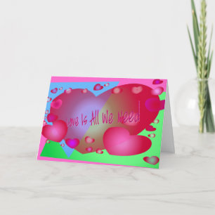 Cartes Pour Fêtes Annuelles L'Amour Est Tout Ce Dont Nous Avons Besoin