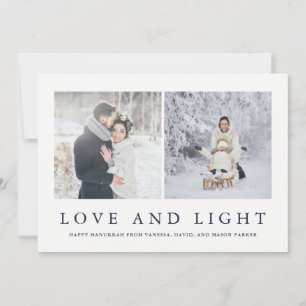 Cartes Pour Fêtes Annuelles L'amour et allument la photo moderne de Hanoukka