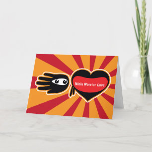 Cartes Pour Fêtes Annuelles L'amour guerrier de Valentine Ninja