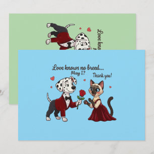 Cartes Pour Fêtes Annuelles L'amour ne connaît pas de race Dalmatien et chat s