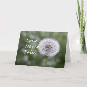 Cartes Pour Fêtes Annuelles L'amour n'échoue jamais Dandelion Corinthians 13