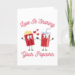 Cartes Pour Fêtes Annuelles L'amour partage votre Popcorn Funny Valentine's Da