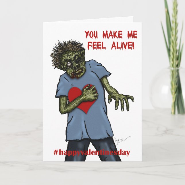 Cartes Pour Fêtes Annuelles L'Amour Zombie| Saint-Valentin (Devant)