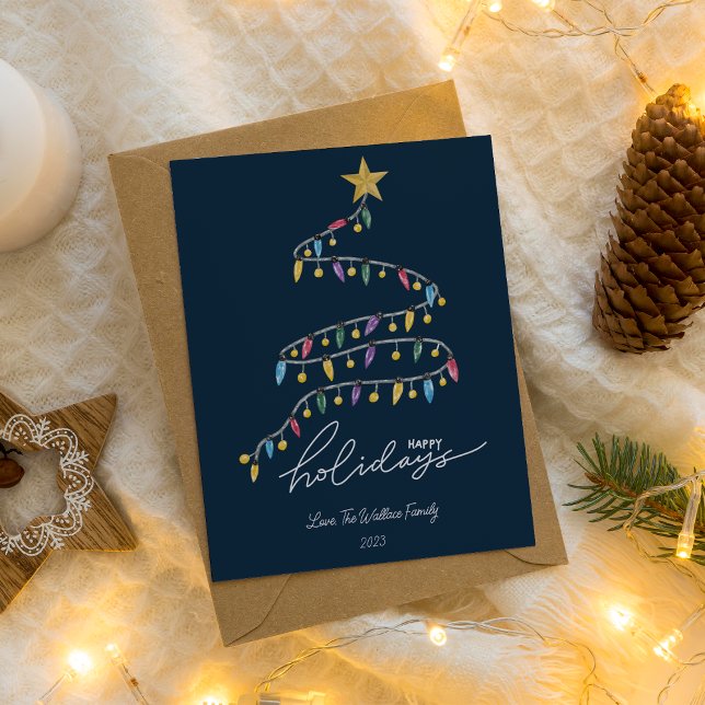 Cartes Pour Fêtes Annuelles Lampe de Noël moderne Arbre plat (Créateur téléchargé)
