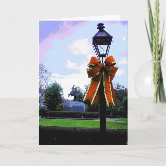 Cartes Pour Fêtes Annuelles Lampe de Noël New Orleans (Devant)