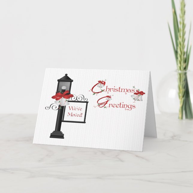 Cartes Pour Fêtes Annuelles Lamppost de Noël Adresse Changement de message (Devant)