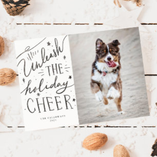 Cartes Pour Fêtes Annuelles Lancer la photo Cheer Dog Noël
