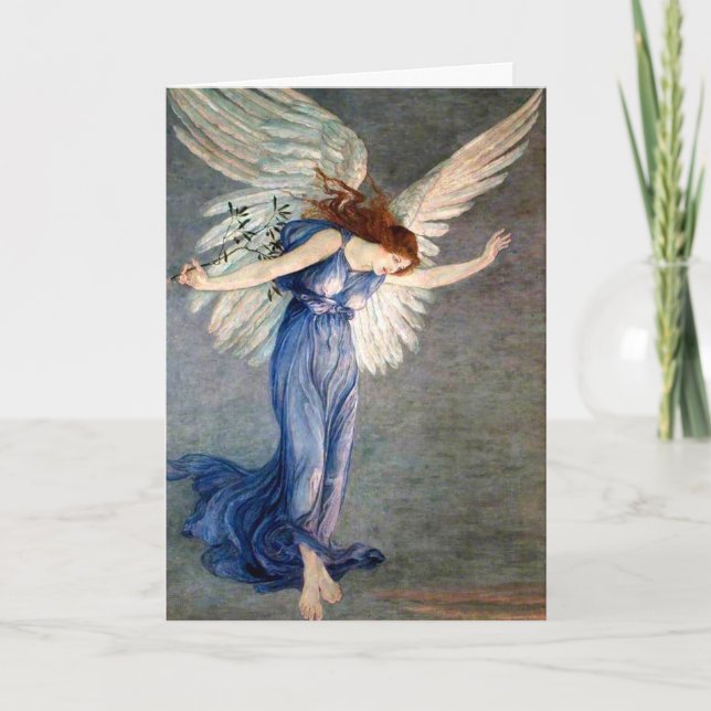 Cartes Pour Fêtes Annuelles L'ange de la grue de la paix - Noël (Devant)