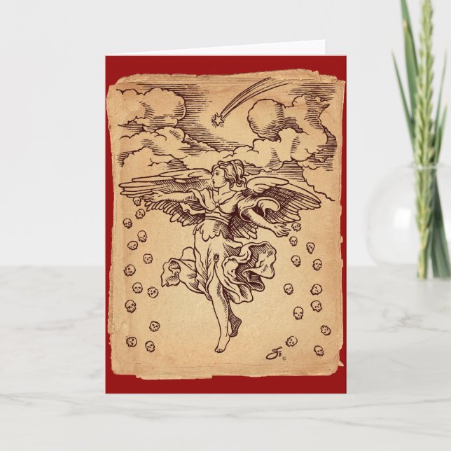 Cartes Pour Fêtes Annuelles L'ange de Noël de la mort (Devant)