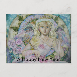 Cartes Pour Fêtes Annuelles L'ange du saphir rose., Un joyeux nouveau Y...