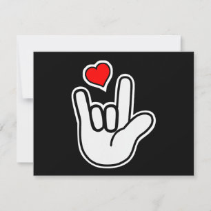 Cartes Pour Fêtes Annuelles Langue des signes Signe Je t'aime