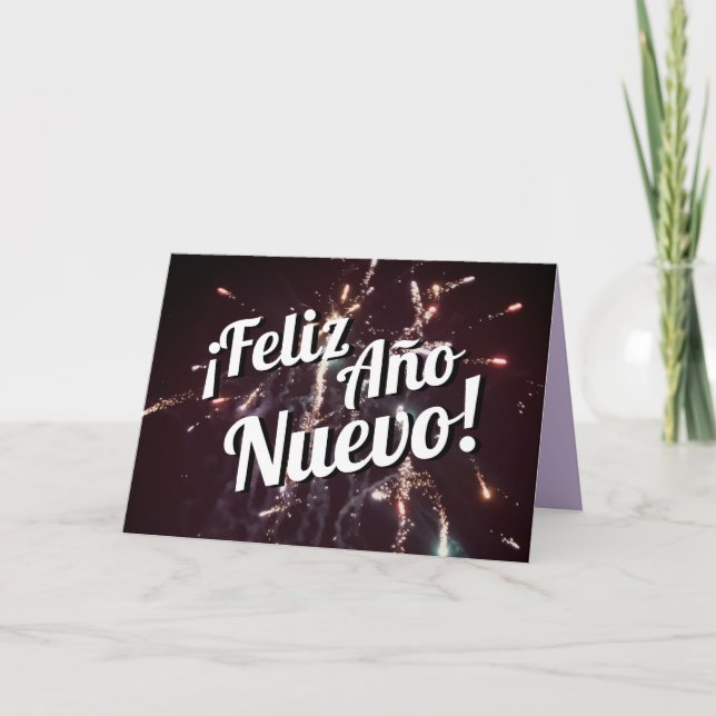 Cartes Pour Fêtes Annuelles Langue espagnole Bonne année | Téléchargement (Devant)