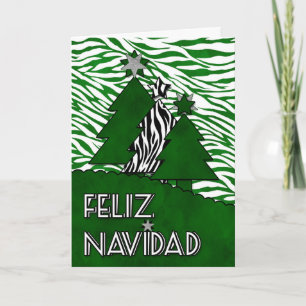 Cartes Pour Fêtes Annuelles Langue espagnole Noël Feliz Navidad Zebra