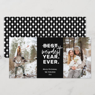 Cartes Pour Fêtes Annuelles L'année la plus étrange jamais Humour 2020 Noir
