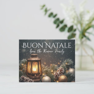 Cartes Pour Fêtes Annuelles Lanterne Brillante Buon Natale Noël Italien