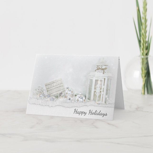 Cartes Pour Fêtes Annuelles Lanterne de Noël et musique (Devant)