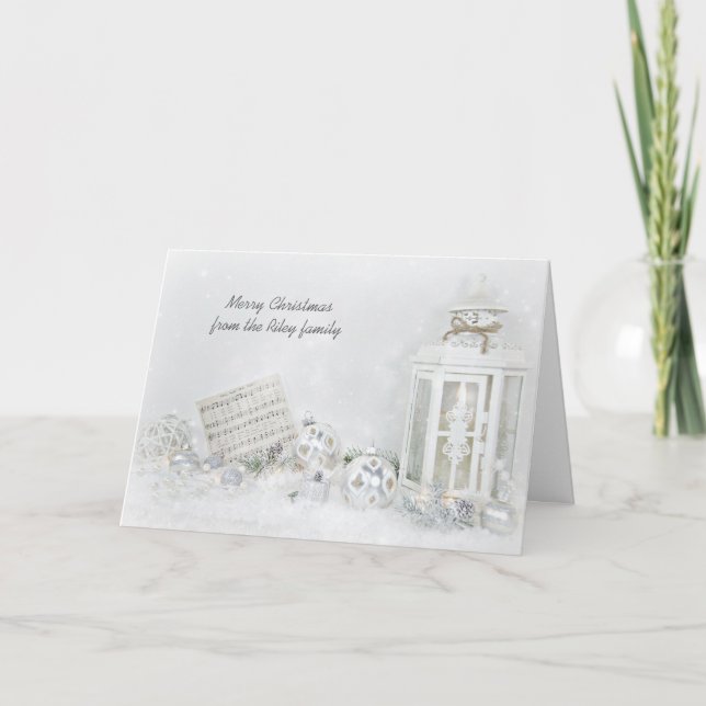 Cartes Pour Fêtes Annuelles Lanterne nocturne silencieuse de Noël (Devant)